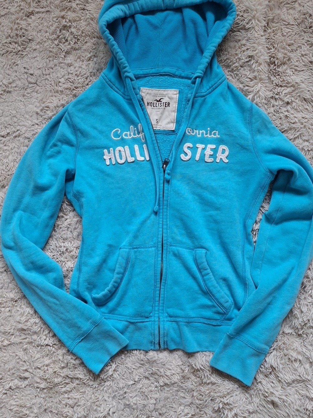 Vintage Hollister Turquoise Zip-Up Hoodie